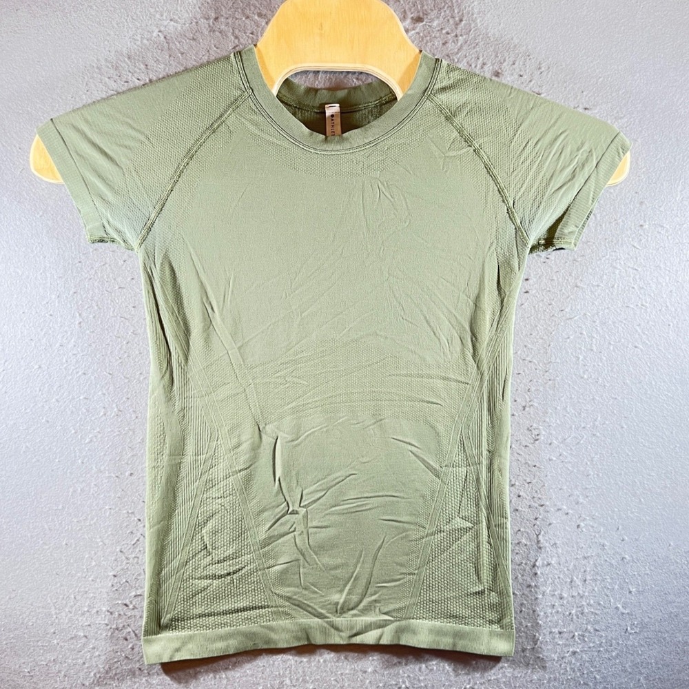 1205 | Athleta Momentum Seamless Workout Performance Tee Green Womens Small